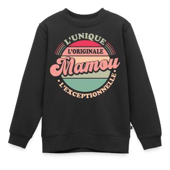 L'unique l'originale Mamou l'exceptionnelle Cadeau - Sweat Premium enfant bio - noir - Devant - AI Model Kid Female (0cm)