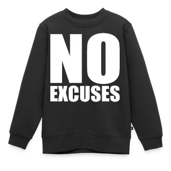 No excuses - Sweat Premium enfant bio - noir - Devant - AI Model Kid Female (0cm)