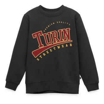 Turin Turin Turin Italie Collège Style Lycée - Sweat Premium enfant bio - noir - Devant - AI Model Kid Female (0cm)