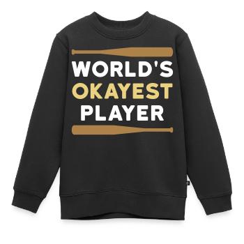 Le meilleur joueur du monde (deux battes de baseball) - Sweat Premium enfant bio - noir - Devant - AI Model Kid Female (0cm)
