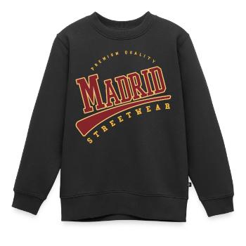 Madrid Espagne Collège Style Lycée - Sweat Premium enfant bio - noir - Devant - AI Model Kid Female (0cm)