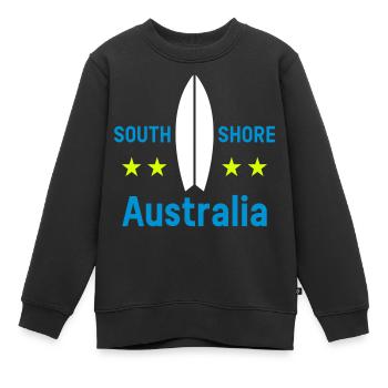 South shore, Australie (planche de surf, étoiles) - Sweat Premium enfant bio - noir - Devant - AI Model Kid Female (0cm)