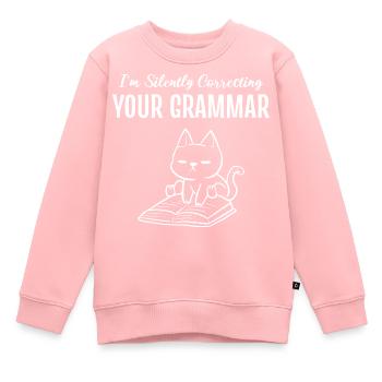 Correction de votre grammaire Tutor Gift - Sweat Premium enfant bio - rose - Devant - AI Model Kid Female (0cm)