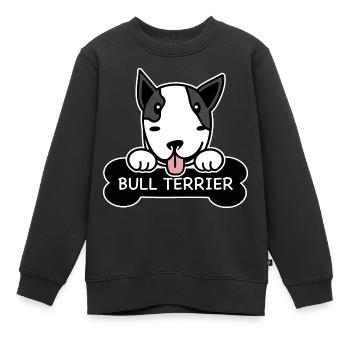 Bullterrier und Knochen - Kinder Premium Organic Sweatshirt - Schwarz - Vorne - AI Model Kid Female (0cm)