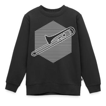 Ténor Trombone Brass Instrument Ladies Brass Band - Sweat Premium enfant bio - noir - Devant - AI Model Kid Female (0cm)