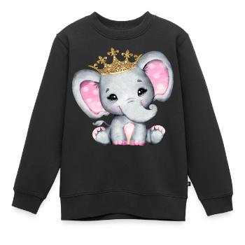 Elefanten Familie Mama Baby T-Shirt - Kinder Premium Organic Sweatshirt - Schwarz - Vorne - AI Model Kid Female (0cm)