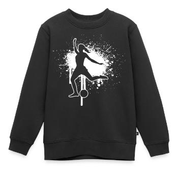 Fussballspielen Fussballer Damen Fussballspieler - Kinder Premium Organic Sweatshirt - Schwarz - Vorne - AI Model Kid Female (0cm)