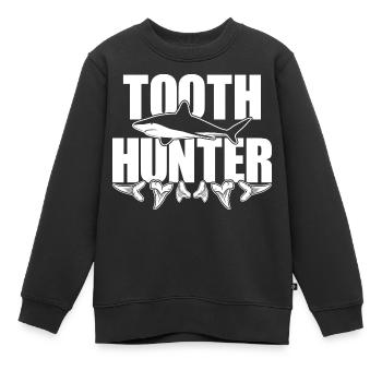 Chasseur de dents paléontologue dents de requin dents de requin dents de requin - Sweat Premium enfant bio - noir - Devant - AI Model Kid Female (0cm)