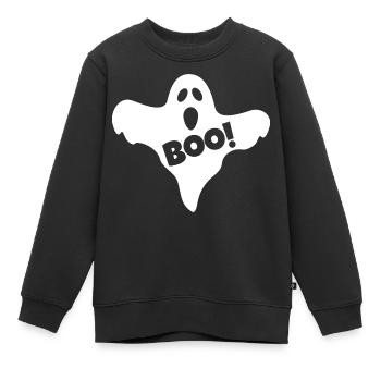 Fantôme Boo - Sweat Premium enfant bio - noir - Devant - AI Model Kid Female (0cm)