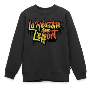 Erfolg liebt Anstrengung (Tag-n) - NeedyMindSet - Kinder Premium Organic Sweatshirt - Schwarz - Vorne - AI Model Kid Female (0cm)