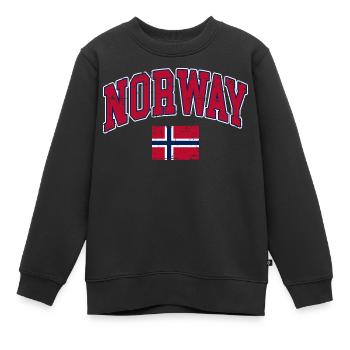 Norway Norway Flag - Kids Premium Organic Sweatshirt - black - Front - AI Model Kid Female (0cm)