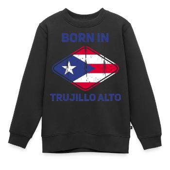 Trujillo Alto - Sweat Premium enfant bio - noir - Devant - AI Model Kid Female (0cm)