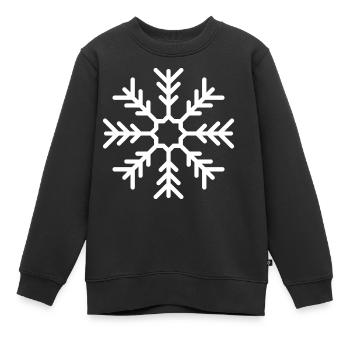 Schneeflocke - Kinder Premium Organic Sweatshirt - Schwarz - Vorne - AI Model Kid Female (0cm)