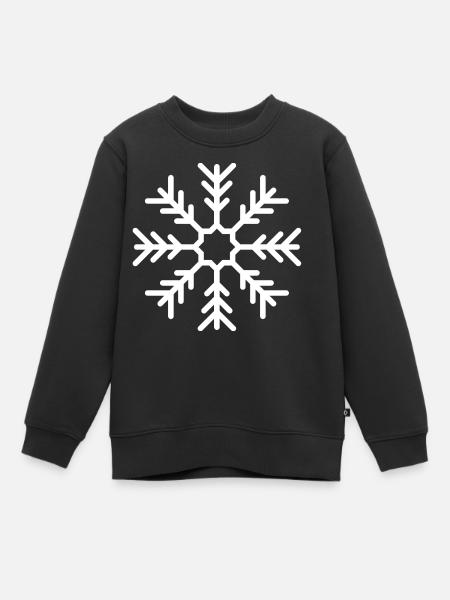 Schneeflocke - Kinder Premium Organic Sweatshirt - Schwarz