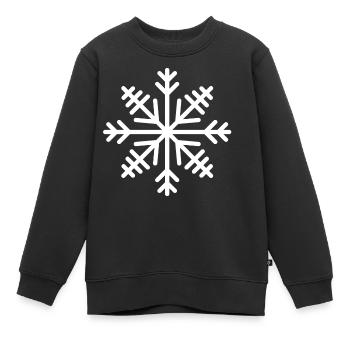 Schneeflocke - Kinder Premium Organic Sweatshirt - Schwarz - Vorne - AI Model Kid Female (0cm)