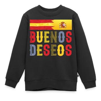 Buenos Deseos - Tshirt de félicitations - Sweat Premium enfant bio - noir - Devant - AI Model Kid Female (0cm)
