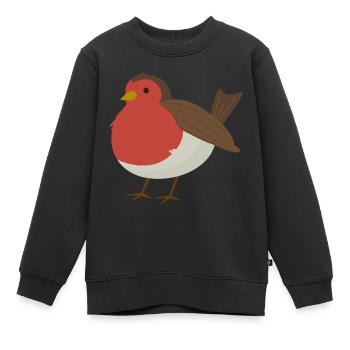 Robin - Kids Premium Organic Sweatshirt - black - Front - AI Model Kid Female (0cm)