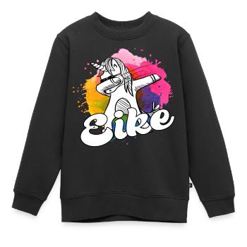 EIKE - Schöner Jungen Name mit Coolem Einhorn - Kinder Premium Organic Sweatshirt - Schwarz - Vorne - AI Model Kid Female (0cm)