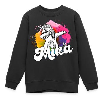 Beau nom de garçon avec licorne cool - Sweat Premium enfant bio - noir - Devant - AI Model Kid Female (0cm)