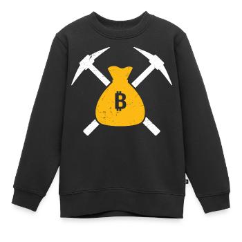 Mining - Kids Premium Organic Sweatshirt - black - Front - AI Model Kid Female (0cm)