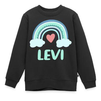 Levi Nom Rainbow Baby - Sweat Premium enfant bio - noir - Devant - AI Model Kid Female (0cm)