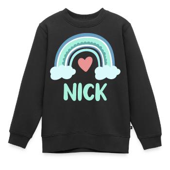 Surnom Rainbow Baby - Sweat Premium enfant bio - noir - Devant - AI Model Kid Female (0cm)