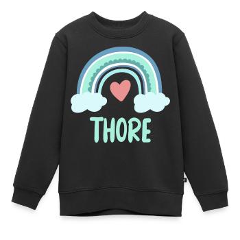 Thore Nom Rainbow Baby - Sweat Premium enfant bio - noir - Devant - AI Model Kid Female (0cm)