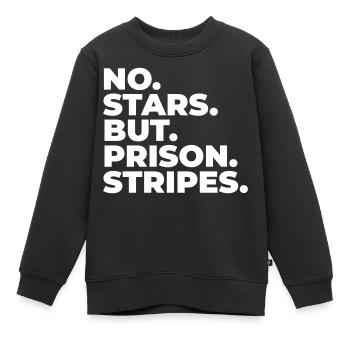 KEINE STERNE STRAFE STRÄFLING STREIFEN KNAST MOTIV - Kinder Premium Organic Sweatshirt - Schwarz - Vorne - AI Model Kid Female (0cm)