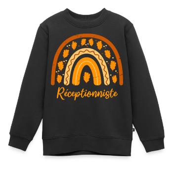 Voted best receptionist| receptionist - Kids Premium Organic Sweatshirt - black - Front - AI Model Kid Female (0cm)