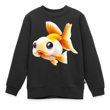 Poisson rouge - Sweat Premium enfant bio - noir - Devant - AI Model Kid Female (0cm)