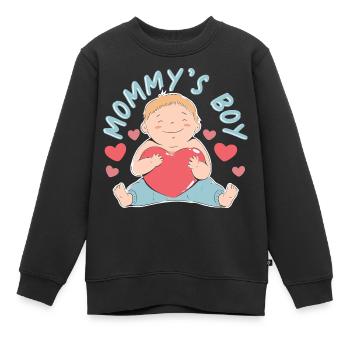 Mommys Boy - Kinder Premium Organic Sweatshirt - Schwarz - Vorne - AI Model Kid Female (0cm)