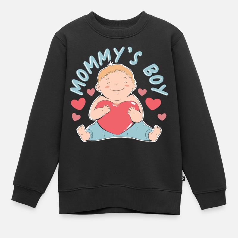 Mommys Boy - Kinder Premium Organic Sweatshirt - Schwarz