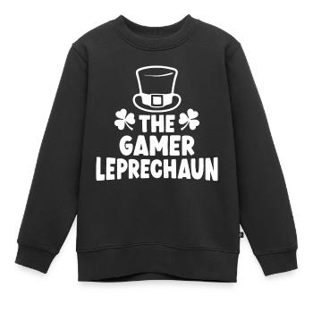 Der Gamer Leprechaun - Kinder Premium Organic Sweatshirt - Schwarz - Vorne - AI Model Kid Female (0cm)