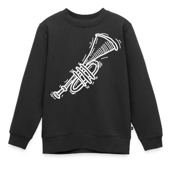 Trompette - Sweat Premium enfant bio - noir - Devant - AI Model Kid Female (0cm)