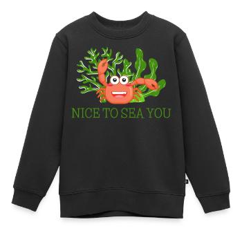 Krebs salue avec « Ravi de vous voir! » - Sweat Premium enfant bio - noir - Devant - AI Model Kid Female (0cm)