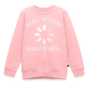 Réveil en cours. Cadeau Dormeur Humour - Sweat Premium enfant bio - rose - Devant - AI Model Kid Female (0cm)