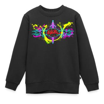 L.Gor Dolch Farbklecks - Kinder Premium Organic Sweatshirt - Schwarz - Vorne - AI Model Kid Female (0cm)