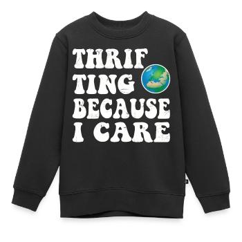 Thripting. Parce que je m’en soucie. - Sweat Premium enfant bio - noir - Devant - AI Model Kid Female (0cm)