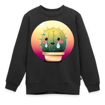 Transpiration du cactus au coucher du soleil - Sweat Premium enfant bio - noir - Devant - AI Model Kid Female (0cm)