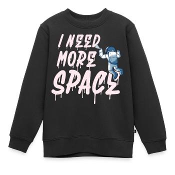 I need more Space - Astronaut Graffiti - Kinder Premium Organic Sweatshirt - Schwarz - Vorne - AI Model Kid Female (0cm)
