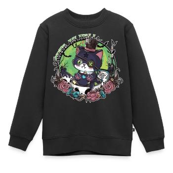 Das Erwachen von Catleman Jack - Kinder Premium Organic Sweatshirt - Schwarz - Vorne - AI Model Kid Female (0cm)