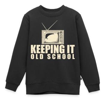 Keeping It Old School - Sweat Premium enfant bio - noir - Devant - AI Model Kid Female (0cm)