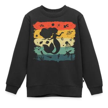 Meerjungfrau - Kinder Premium Organic Sweatshirt - Schwarz - Vorne - AI Model Kid Female (0cm)