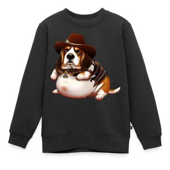 Fetter Beagle Cowboy - Kinder Premium Organic Sweatshirt - Schwarz - Vorne - AI Model Kid Female (0cm)