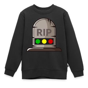 Feu tricolore reposer en toute tranquillité RIP - Sweat Premium enfant bio - noir - Devant - AI Model Kid Female (0cm)