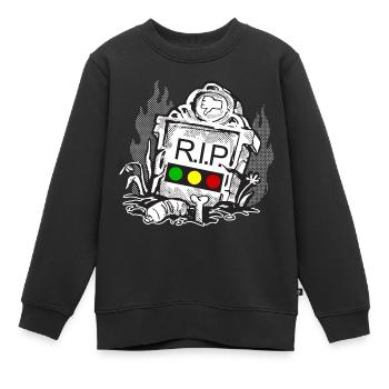 Feu tricolore reposer en toute tranquillité RIP - Sweat Premium enfant bio - noir - Devant - AI Model Kid Female (0cm)