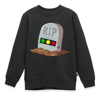 Feu tricolore reposer en toute tranquillité RIP - Sweat Premium enfant bio - noir - Devant - AI Model Kid Female (0cm)