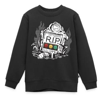 Feu tricolore reposer en toute tranquillité RIP - Sweat Premium enfant bio - noir - Devant - AI Model Kid Female (0cm)