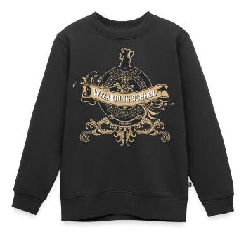 Blason École de magie - Sweat Premium enfant bio - noir - Devant - AI Model Kid Female (0cm)