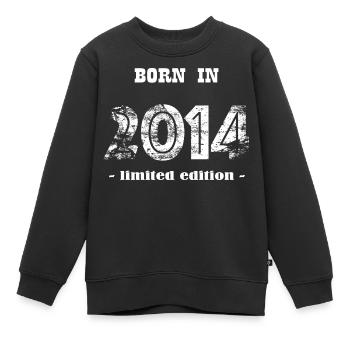 NÉ EN 2014 - édition limitée - Sweat Premium enfant bio - noir - Devant - AI Model Kid Female (0cm)